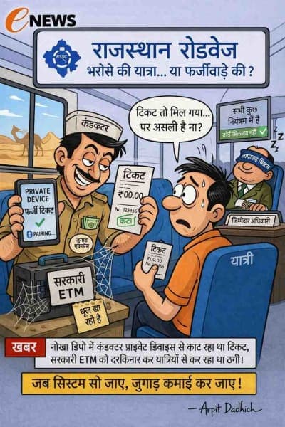 राजस्थान रोडवेज बसों में फर्जी टिकट गिरोह का बड़ा खुलासा