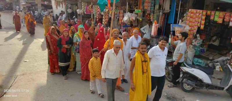 टोडारायसिंह में पुरुषोत्तम कथा पूर्णाहुति ध्वज यात्रा भव्य आयोजन