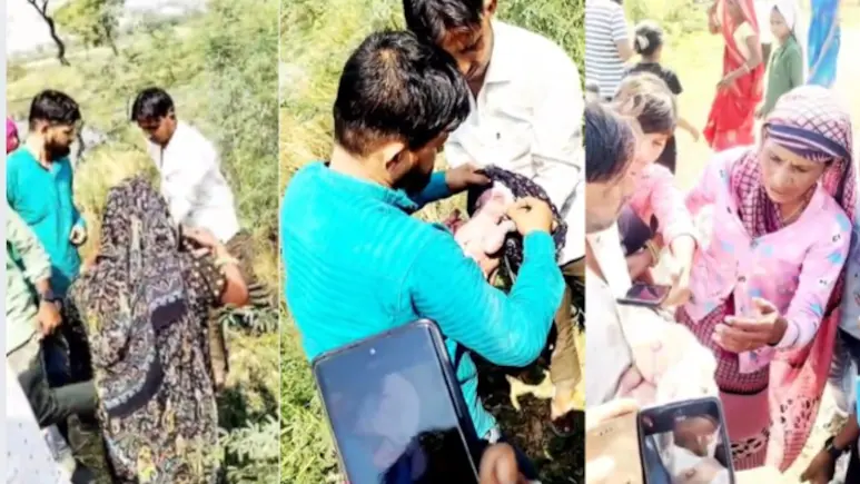 भरतपुर में निर्दयता की हद: 2 दिन के नवजात को कांटों भरी झाड़ी में फेंका, कपड़े से बंधा था मुंह